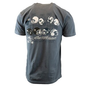 T-Shirt utah state football helmet history stone blue